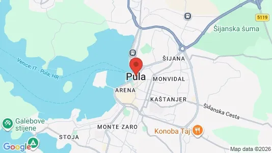 Apartments for rent i Pula - kort over placeringen