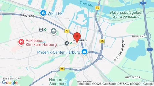 Apartments for rent i Hamburg Harburg - kort over placeringen