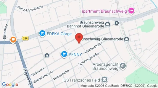 Apartments for rent i Braunschweig - kort over placeringen