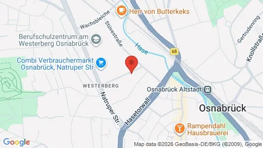 Apartments for rent i Osnabrück - kort over placeringen