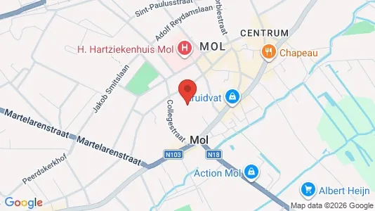 Apartments for rent i Mol - kort over placeringen