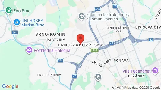 Apartments for rent i Brno-Žabovřesky - kort over placeringen