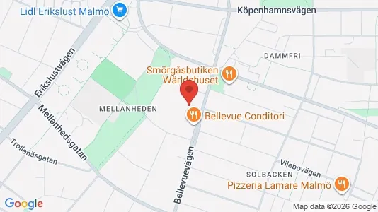 Apartments for rent i Malmö City - kort over placeringen