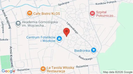 Apartments for rent i Katowice - kort over placeringen