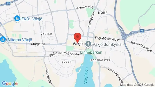 Houses for rent i Växjö - kort over placeringen