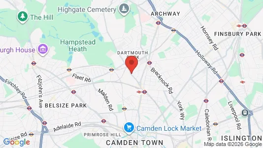 Rooms for rent i London NW5 - kort over placeringen