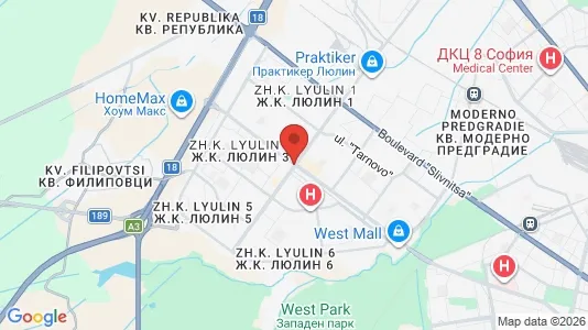 Apartments for rent i Sofia Lyulin - kort over placeringen