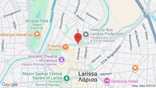 Apartments for rent i Larissa - kort over placeringen