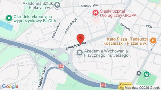 Rooms for rent i Katowice - kort over placeringen