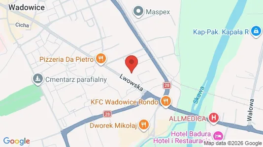 Apartments for rent i Wadowicki - kort over placeringen