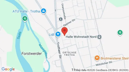 Apartments for rent i Halle (Saale) - kort over placeringen