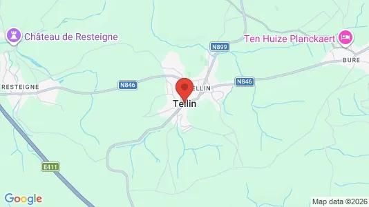 Rooms for rent i Tellin - kort over placeringen