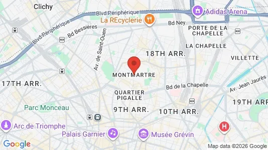Rooms for rent i Paris 18ème arrondissement - Montmartre - kort over placeringen