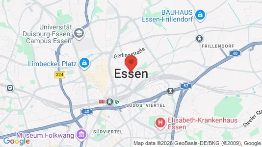 Apartments for rent i Essen - kort over placeringen