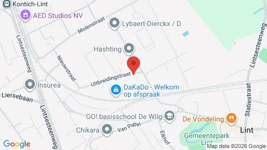 Apartments for rent i Lint - kort over placeringen