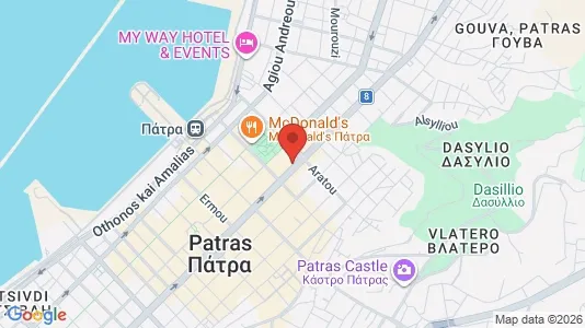 Apartments for rent i Patras - kort over placeringen