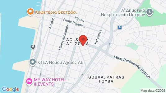 Apartments for rent i Patras - kort over placeringen