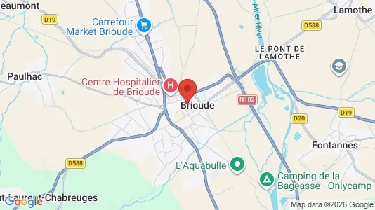 Apartments for rent i Brioude - kort over placeringen