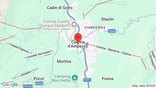 Apartments for rent i Cortina d'Ampezzo - kort over placeringen