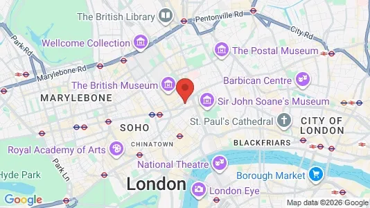 Apartments for rent i London WC1A - kort over placeringen