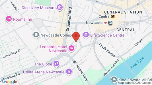 Apartments for rent i Newcastle upon Tyne - Tyne and Wear - kort over placeringen