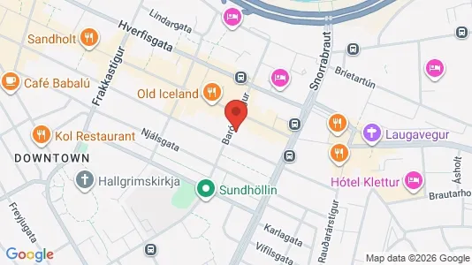 Apartments for rent i Reykjavík Miðborg - kort over placeringen