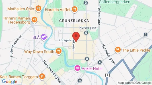 Rooms for rent i Oslo Grünerløkka - kort over placeringen