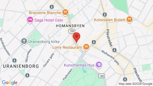 Rooms for rent i Oslo Frogner - kort over placeringen