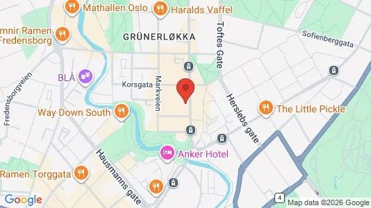 Rooms for rent i Oslo Grünerløkka - kort over placeringen
