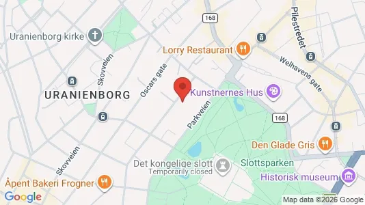 Rooms for rent i Oslo Frogner - kort over placeringen
