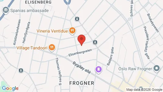 Rooms for rent i Oslo Frogner - kort over placeringen