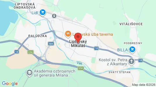 Apartments for rent i Liptovský Mikuláš - kort over placeringen
