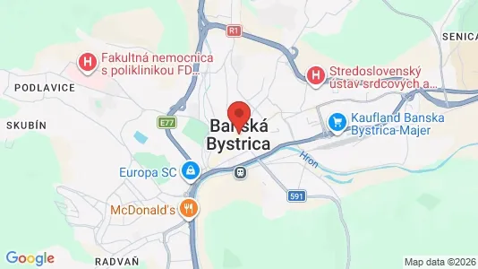 Apartments for rent i Banská Bystrica - kort over placeringen