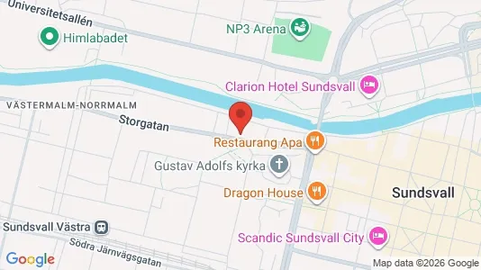 Apartments for rent i Sundsvall - kort over placeringen
