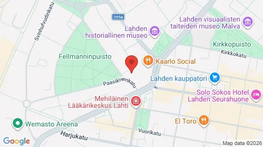 Apartments for rent i Lahti - kort over placeringen