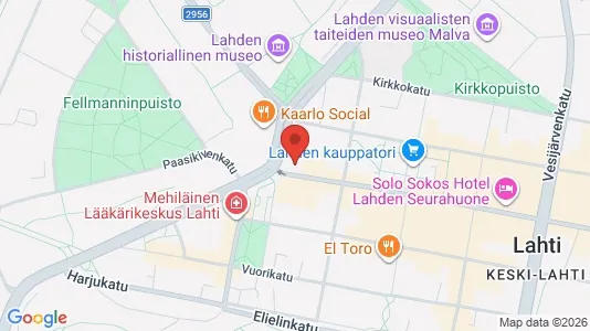 Apartments for rent i Lahti - kort over placeringen