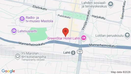Apartments for rent i Lahti - kort over placeringen