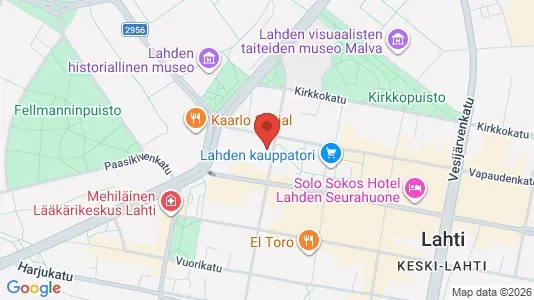 Apartments for rent i Lahti - kort over placeringen