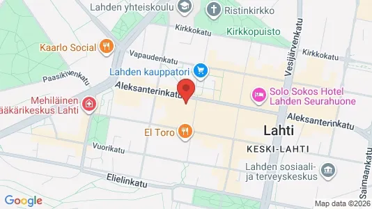 Apartments for rent i Lahti - kort over placeringen