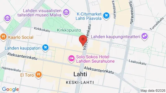 Apartments for rent i Lahti - kort over placeringen
