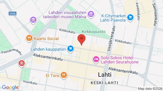 Apartments for rent i Lahti - kort over placeringen