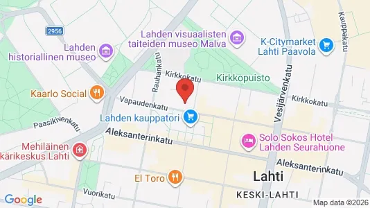 Apartments for rent i Lahti - kort over placeringen