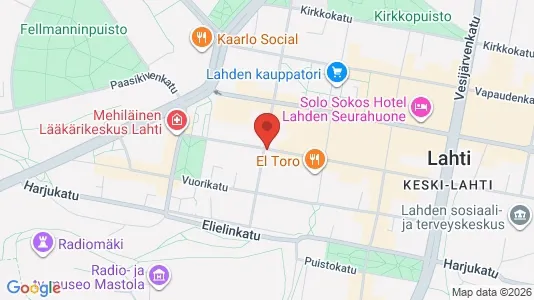 Apartments for rent i Lahti - kort over placeringen