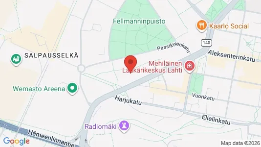 Apartments for rent i Lahti - kort over placeringen