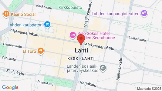 Apartments for rent i Lahti - kort over placeringen