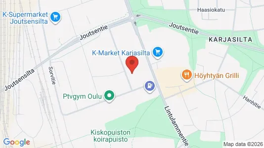 Apartments for rent i Oulu - kort over placeringen
