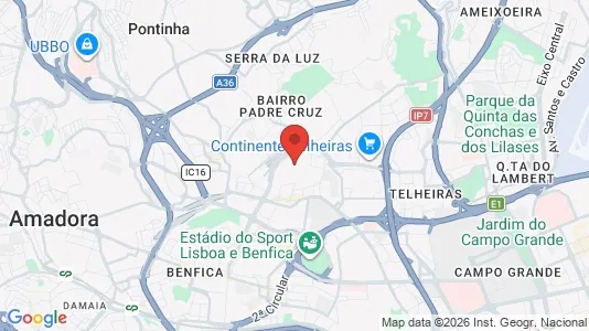 Apartments for rent i Lisboa Carnide - kort over placeringen