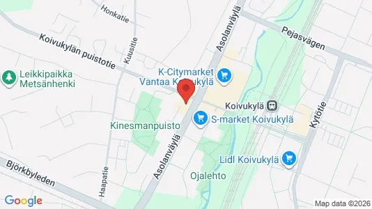 Apartments for rent i Vantaa - kort over placeringen