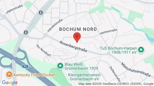 Apartments for rent i Bochum - kort over placeringen