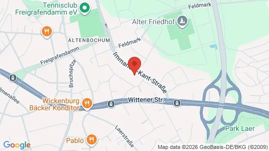 Apartments for rent i Bochum - kort over placeringen